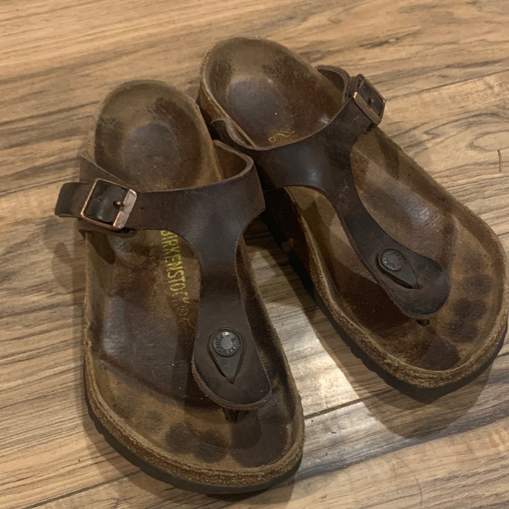 Birkenstock Brown Suede Buckle Sandals